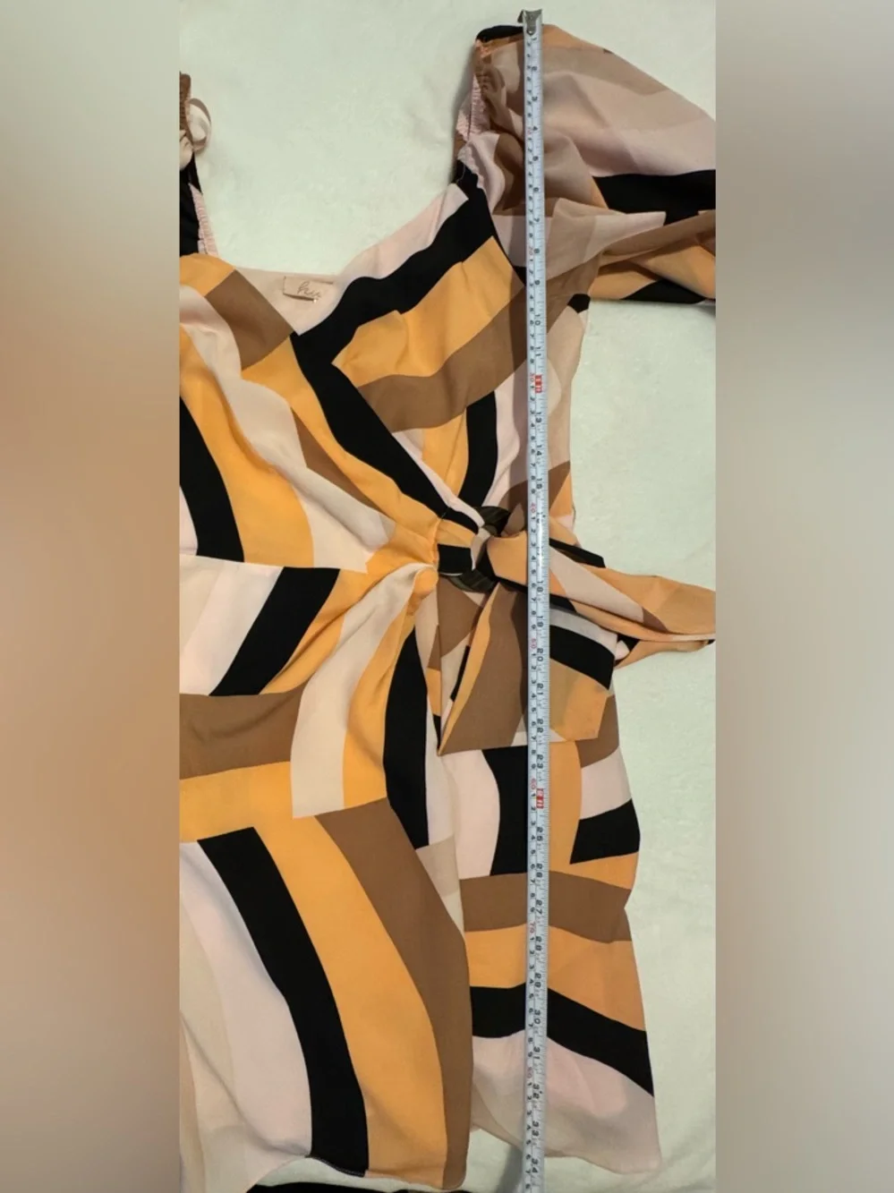 Anthropologie Hutch Women’s Mod Geo Wrap Mini Dress Puff Sleeves Size M - Picture 10 of 10